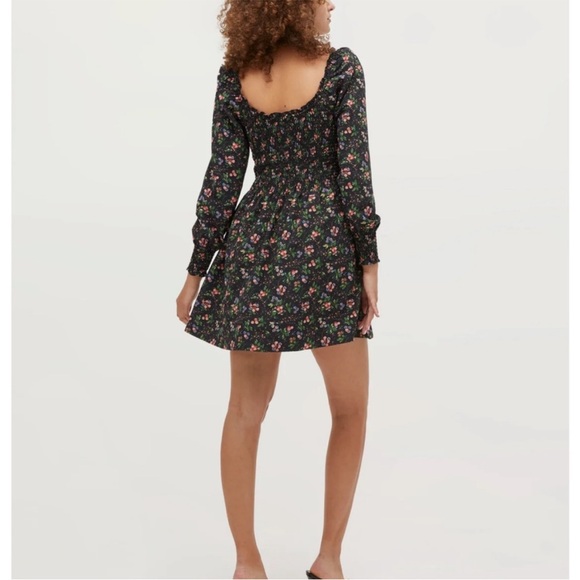 The Norah Floral Long Sleeve Square Neck Mini Nap Dress Size XXS Feminine - Picture 7 of 15